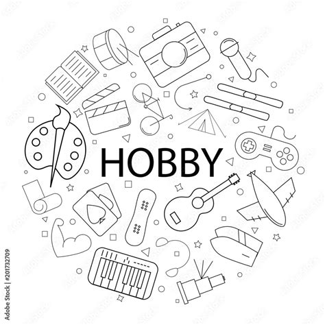 vector hobby pattern  word hobby background stock vector adobe stock