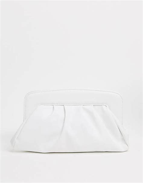 asos design padded frame clutch bag  white asos