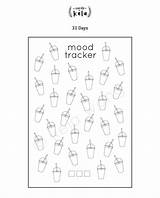 Mood Tracker Printable Tea Journal Bubble Etsy Pages Bullet Printables Sold Cute sketch template