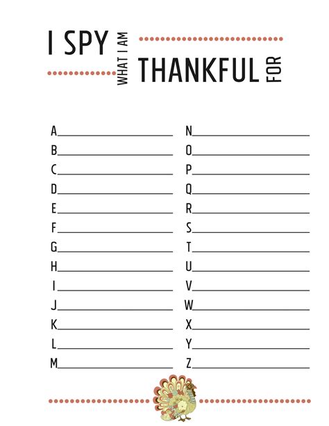 printable thanksgiving activities