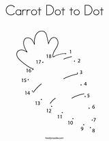 Dot Carrot Coloring Worksheets Kindergarten Tracing Preschool Math Pages Writing Twistynoodle sketch template