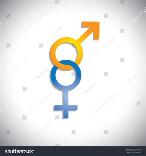 Colorful Male And Female Sex Gender Icons Or Signs Vector