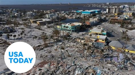 drone footage captures hurricane ians destruction  fort myers beach