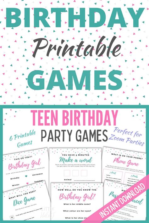 pin  teen tween printables  party fun