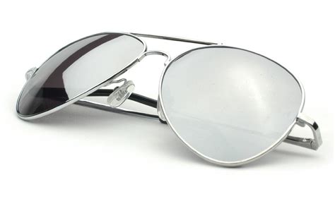 sunglasses aviator sunglasses silver frame mirror lens