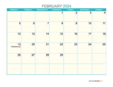 february  calendar printable  top latest famous printable