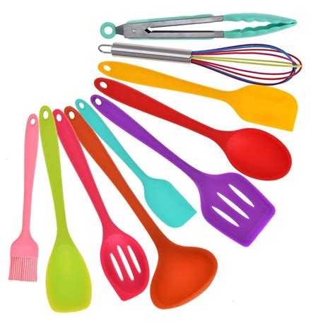 silicone kitchen utensil set  pieces colorful cooking utensils