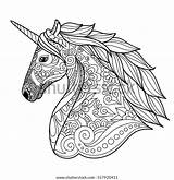 Unicorn Zentangle Charting sketch template