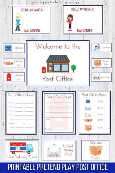 post office dramatic play printables