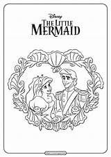 Eric Ariel Wedding Coloring Pages Prince sketch template