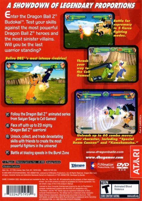 Dragon Ball Z Budokai 2002 Playstation 2 Box Cover Art