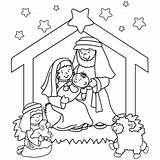 Nativity Scene Coloring Pages Printable Preschoolers Coloringme sketch template