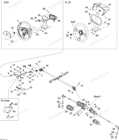 side  side  oem parts diagram  steering partzillacom