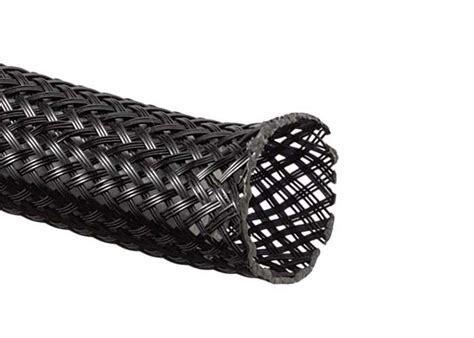 expandable black braided nylon sleeve flexible custom diameter high
