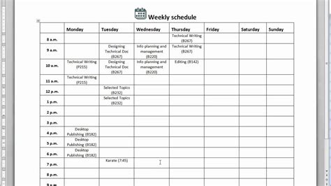 create  weekly schedule youtube