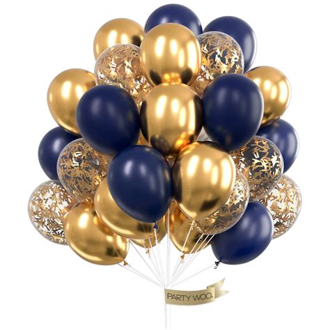 buy partywoo navy blue gold balloons  pcs latex balloons navy blue