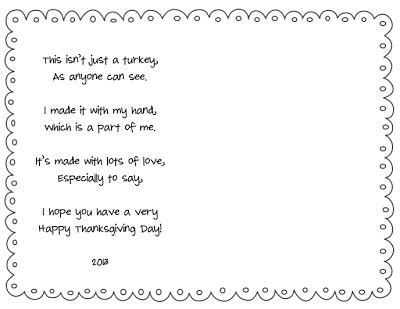 turkey handprint poem template