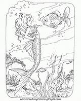 Coloring Mermaid Pages Adult Adults Mermaids Printable Detailed Fish Fantasy Advanced Color Beach Book Fairy Beautiful Kids Getdrawings Sheets Print sketch template