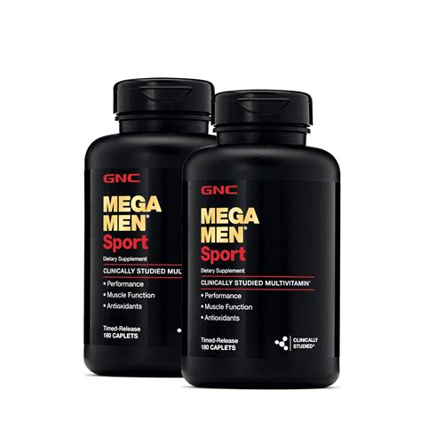 gnc mega men sport multivitamin  men  pack  count  performance muscle function