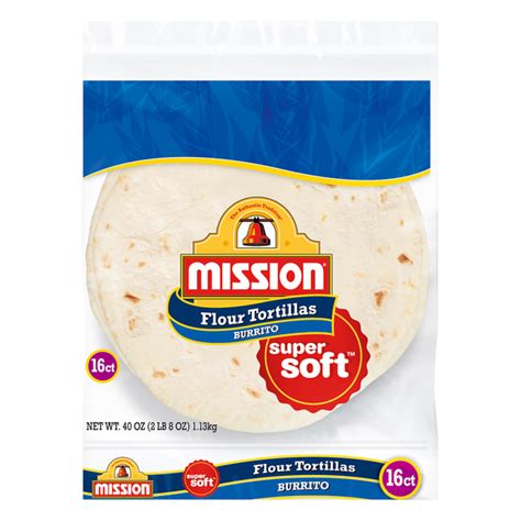 save  mission flour tortillas super soft burrito size  ct order  delivery giant