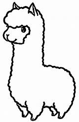 Llama Coloring Pages Alpaca Drawing Cute Printable Kawaii Line Colouring Cartoon Baby Draw Choose Board Clipartmag Template Cool sketch template