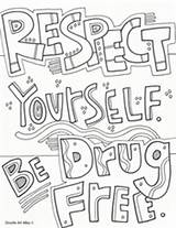 Ribbon Red Week Drug Coloring Pages Respect Printables School Drugs Say Classroomdoodles Elementary Posters Yourself Middle Counseling Doodles Student Office sketch template