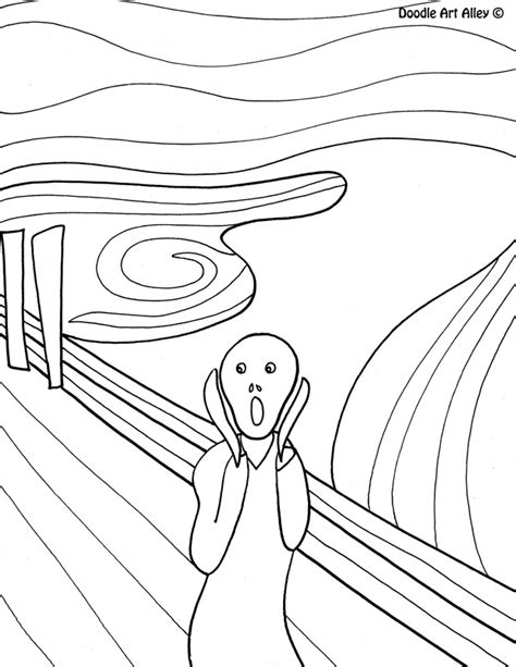 munch  scream coloring page coloring pages