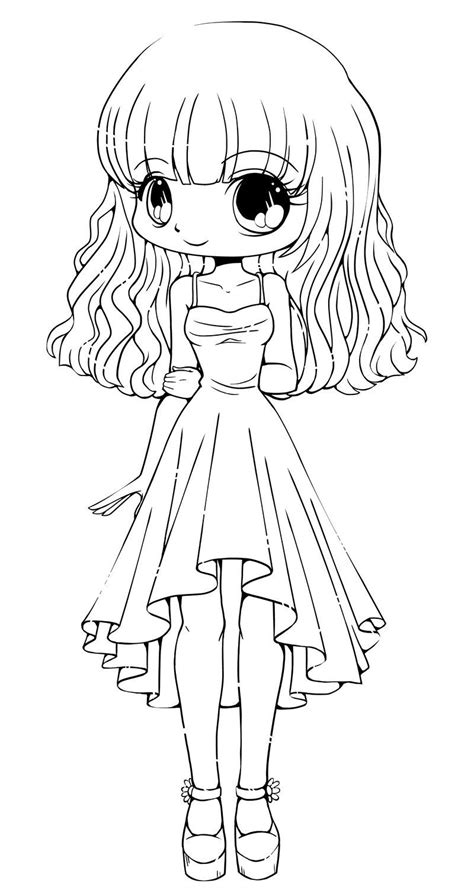 chibi girl coloring pages good style  children educative printable