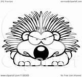 Porcupine Cartoon Angry Outlined Clipart Coloring Vector Scared Cory Thoman Happy Depressed Bored Clipartof Royalty Regarding Notes 2021 sketch template