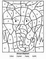 Number Color Hidden Elephant Freecoloringpages Via sketch template