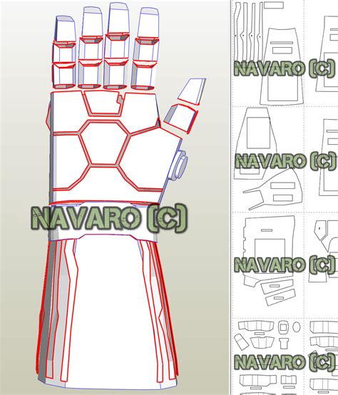 endgame nano gauntlet foam template nano gauntlet pepakura navaro