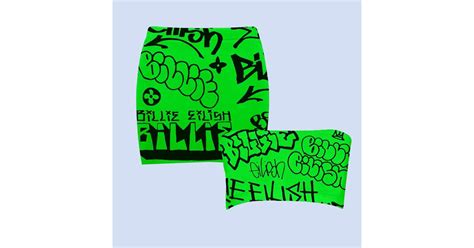 green graffiti tube topskirt set billie eilish  freak city collection popsugar fashion photo