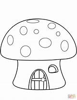 Mushroom Coloring House Pages Printable Drawing Color Print Drawings Adults Getdrawings Dot Categories sketch template