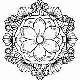 Coloring Pages Adult Printable Flower August Garden Mandala Stress Boring Monday Via Get sketch template