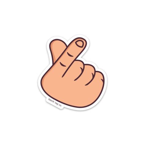 finger heart sign sticker blank tag