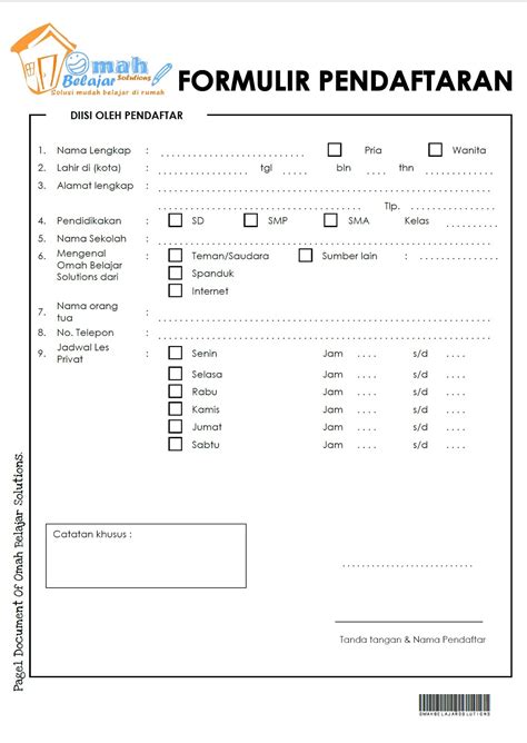 formulir pendaftaran