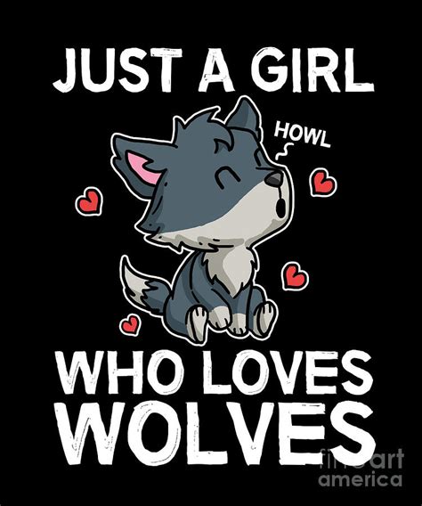 Just A Girl Who Loves Wolves Cute Wolve Costume Digital Art By J M