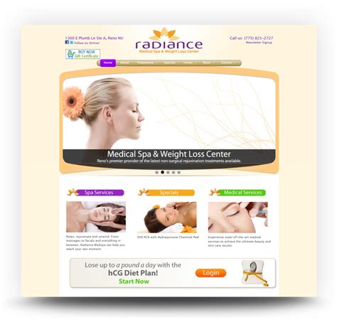 radiance medical spa website design  advanced media