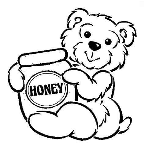 printable coloring page honey pot