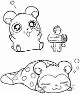 Coloring Cute Hamtaro Hamster Pages Hamsters Cartoon Sleeping Kids Printable Colouring Cat Girls Books Snake Popular Visit Print sketch template