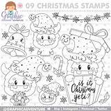 Christmas Yeti Stamp Stamps Coloring sketch template