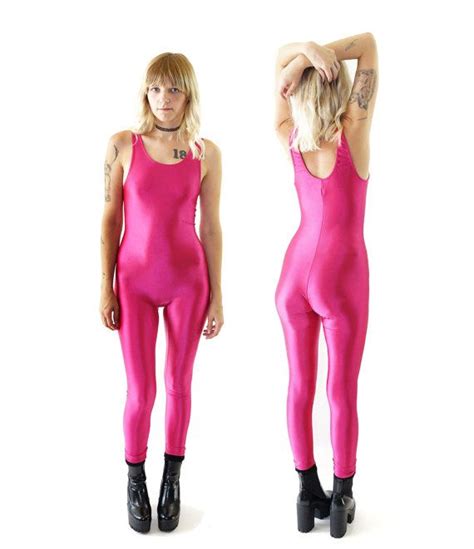 Spandex 80s Hot Pink Unitard 80s Aerobics Wear Vintage Bodysuit