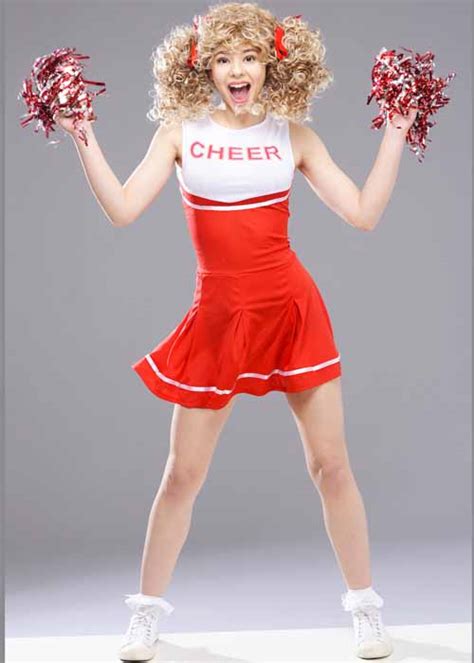 adult ladies red high school cheerleader costume