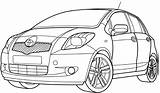 Toyota Coloring Pages Drawing Cars Honda Colouring Hatchback Yaris Drawings Fit Color Kids Grade Worksheets Car Sketch Hilux Prius Mandala sketch template