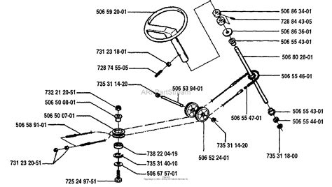 husqvarna rider     parts diagram  steering assembly