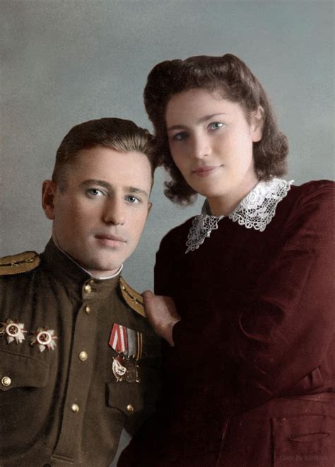 A Russian Couple Soviet Red Army Army Couple Russian Culture
