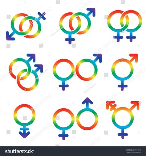 gender sexual orientation icon set lgbt stock vector 597077315 shutterstock