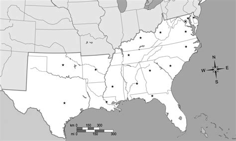 printable southeast region   united states map printable  maps