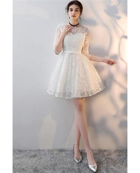 Pretty White Aline Short Homecoming Party Dress With