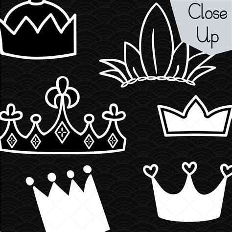 white crown illustration princess tiara outline clip art etsy